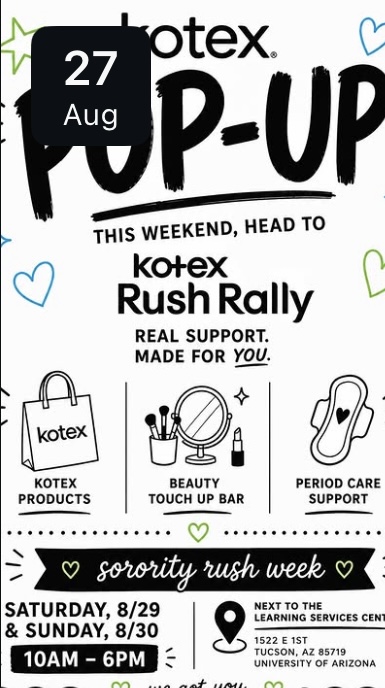 Presleigh Cramer Instagram story for the Kotex Rush Rally pop-up