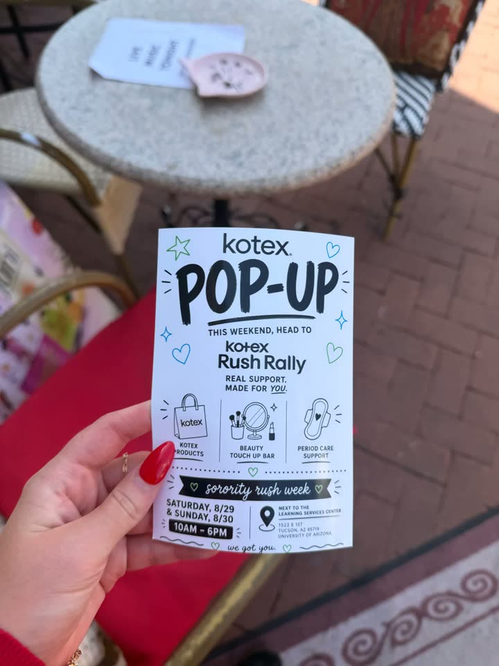 CRWD Roster Instagram story for the Kotex Rush Rally pop-up